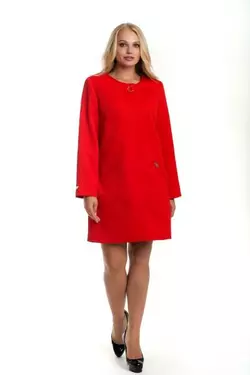Женский красный плащ — кардиган с волнистым дизайном SHARLOTA