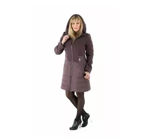 Пальто комбинированное женское осень-весна «ODRI» (цвет шоколадный)